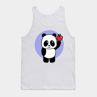 Cute Giant Panda with Apple Tank Top